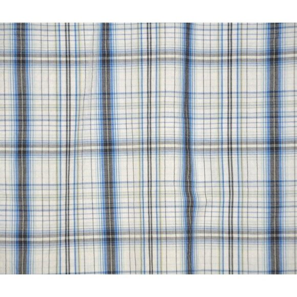 Levi’s Blue & White Plaid Pearl Snap Short Sleeve Button Up Western Shirt M - Picture 7 of 9